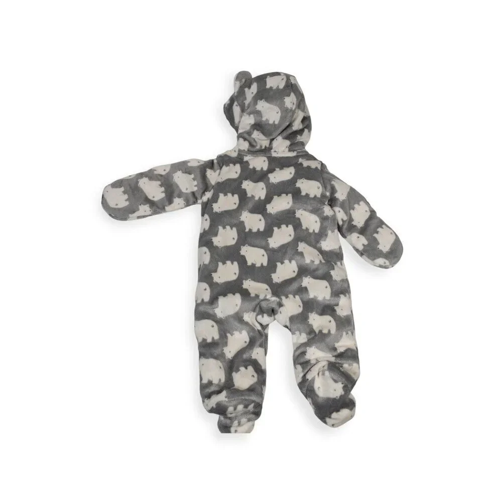 Cozy Baby Hooded Thick Jumpsuit Polar Bear Print for Cold Weather 3M By Carters